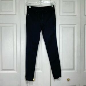 🍓 Express Skinny Mid Rise Black Jeans with Raw Hem - Size 00R